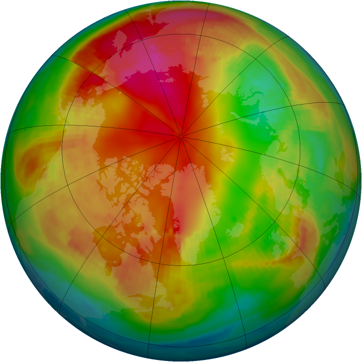 Arctic ozone map for 08 February 2001